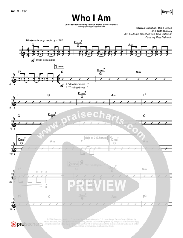 Who I Am Acoustic Guitar (Blanca)