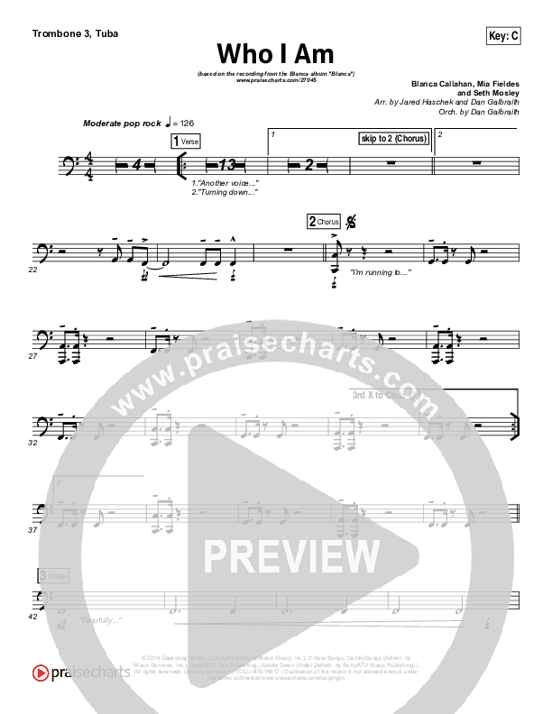 Who I Am Trombone 3/Tuba (Blanca)