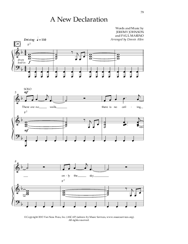 A New Declaration Piano/Vocal (SAT) (Dennis And Nan Allen)