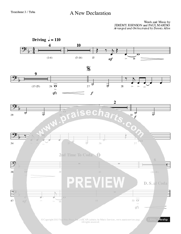 A New Declaration Trombone 3/Tuba (Dennis And Nan Allen)