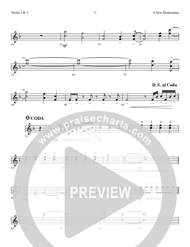 A New Declaration Violin 1/2 (Dennis And Nan Allen)