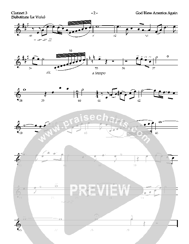 God Bless America Again Clarinet 3 (Mike Harland)