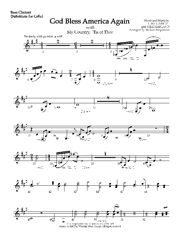 God Bless America Again Clarinet (Mike Harland)