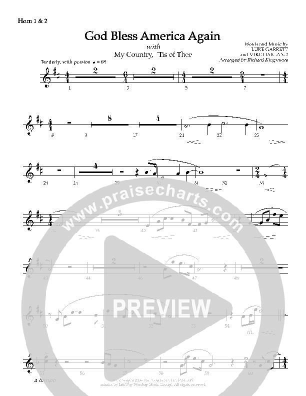 God Bless America Again French Horn 1/2 (Mike Harland)