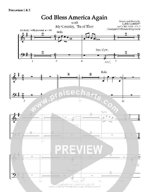 God Bless America Again Percussion 1/2 (Mike Harland)