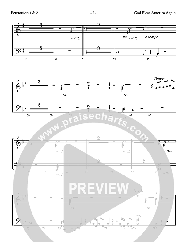 God Bless America Again Percussion 1/2 (Mike Harland)