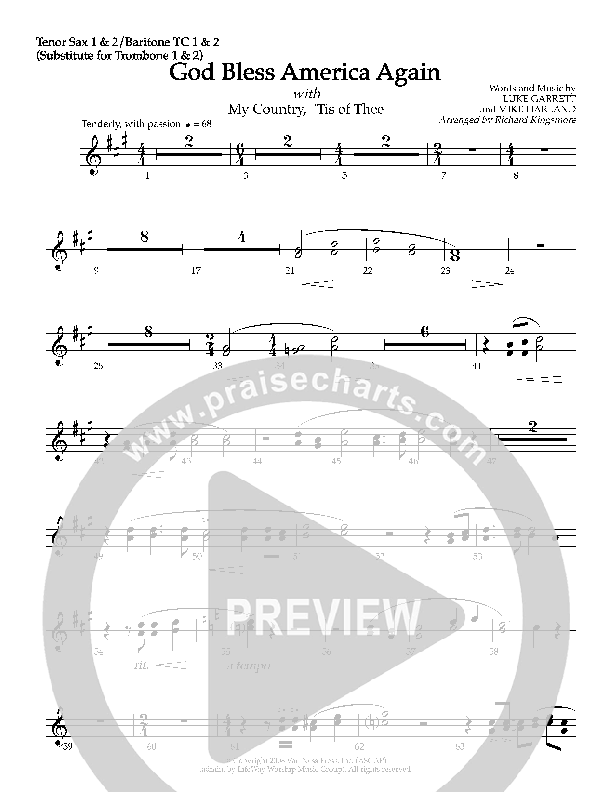 God Bless America Again Tenor Sax 2 (Mike Harland)
