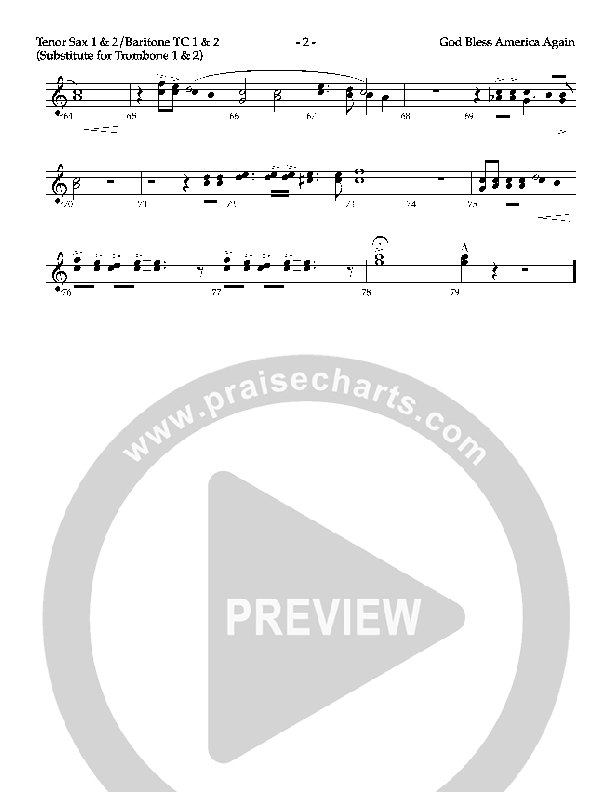God Bless America Again Tenor Sax 2 (Mike Harland)