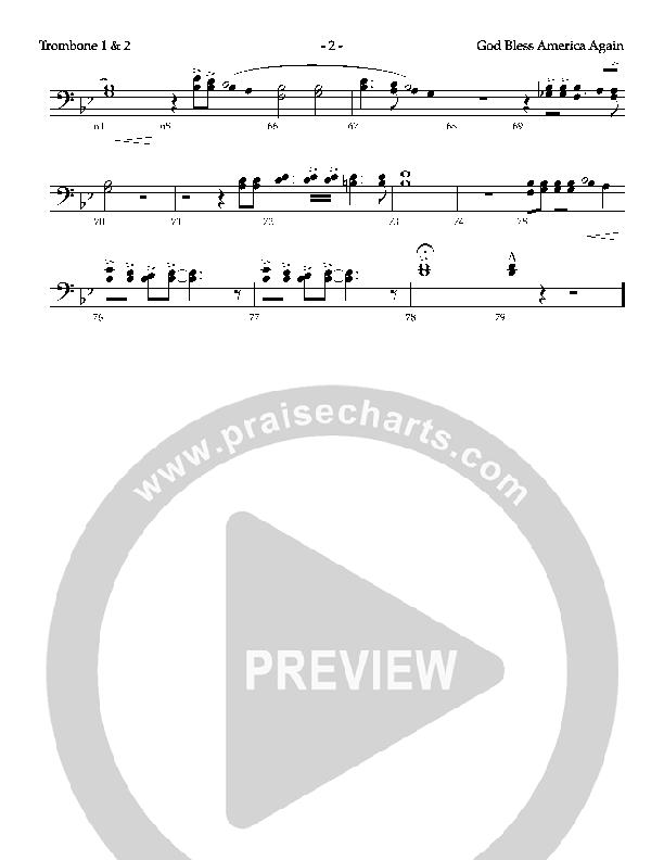 God Bless America Again Trombone 1/2 (Mike Harland)
