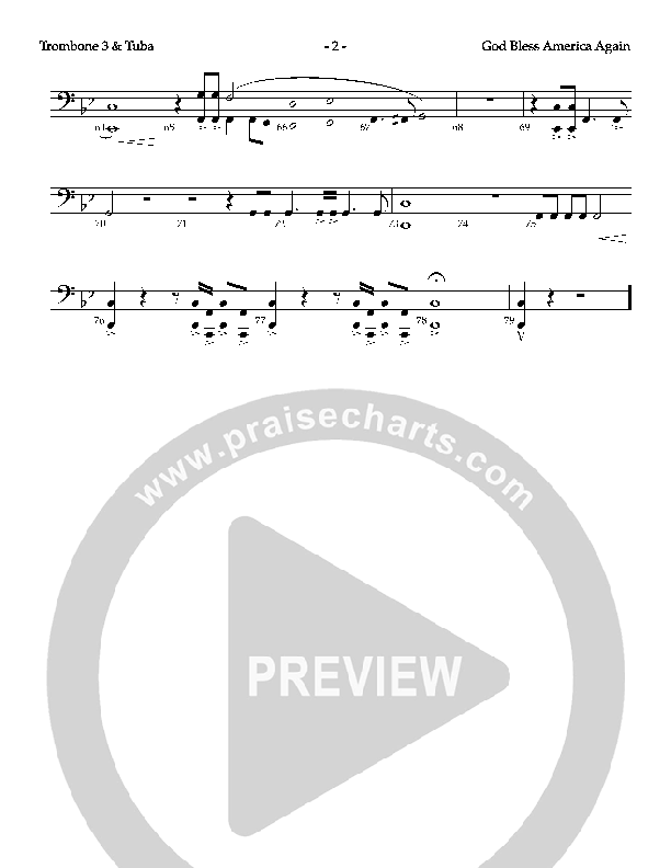 God Bless America Again Trombone 3 (Mike Harland)