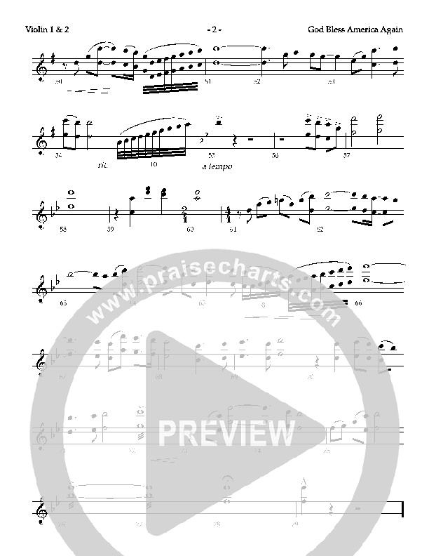 God Bless America Again Violin 1/2 (Mike Harland)