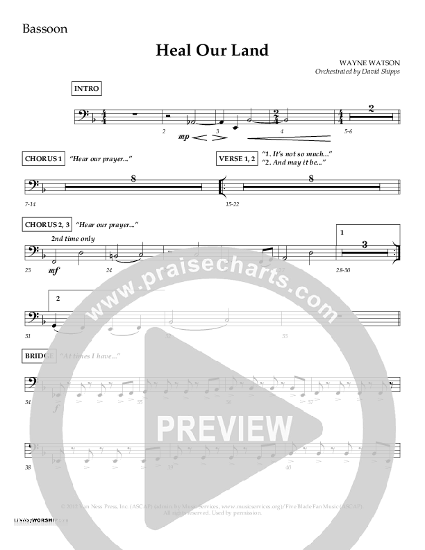 Heal Our Land Bassoon (Wayne Watson)