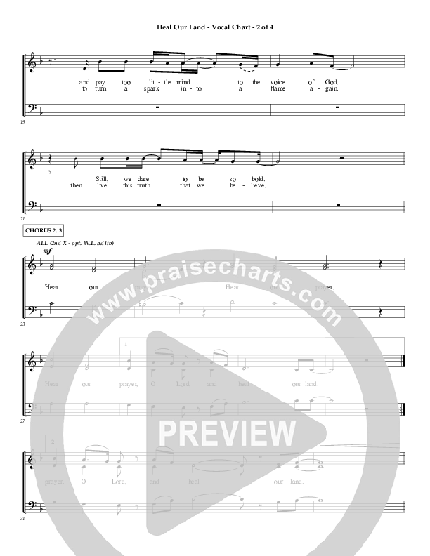 Heal Our Land Choir Sheet (Wayne Watson)