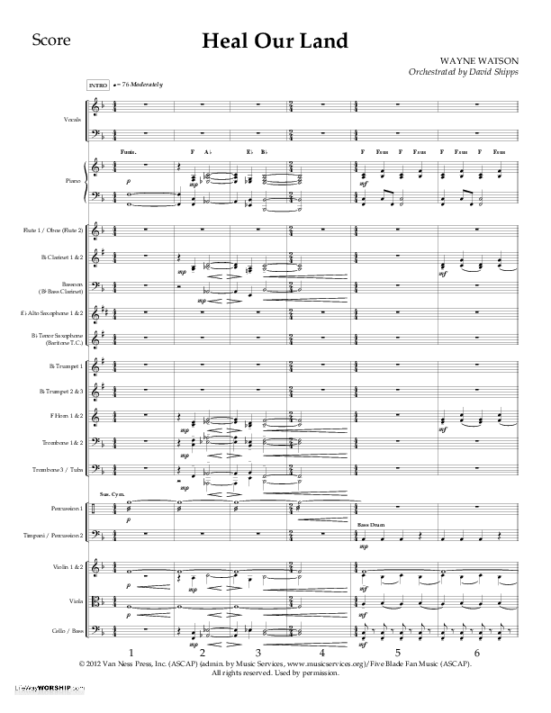Heal Our Land Conductor's Score (Wayne Watson)