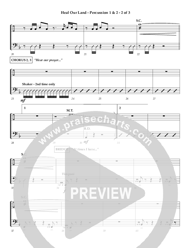 Heal Our Land Percussion 1/2 (Wayne Watson)