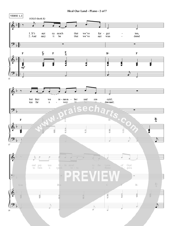 Heal Our Land Piano/Vocal & Lead (Wayne Watson)