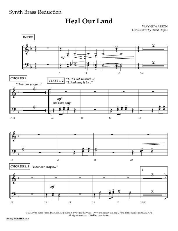 Heal Our Land Synth Brass (Wayne Watson)