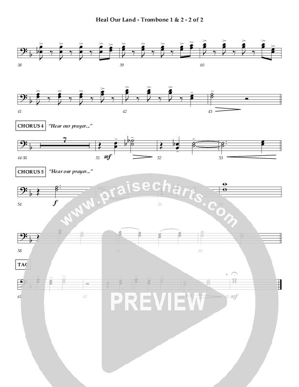 Heal Our Land Trombone 1/2 (Wayne Watson)