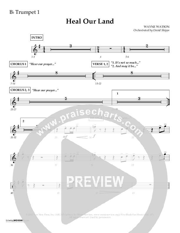 Heal Our Land Trumpet 1 (Wayne Watson)