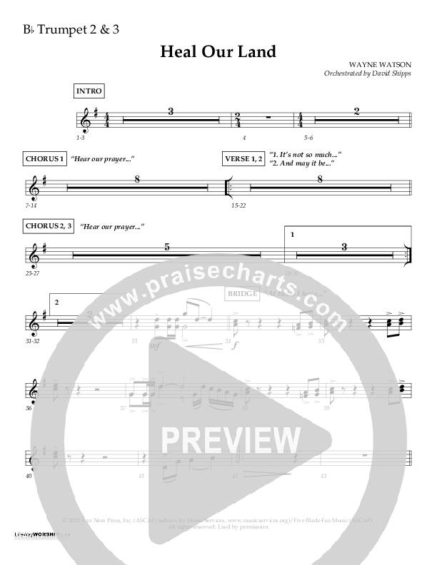 Heal Our Land Trumpet 2/3 (Wayne Watson)
