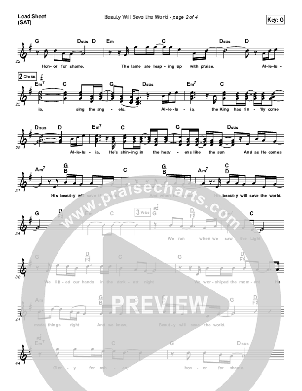 Beauty Will Save The World Lead Sheet (John Chisum)