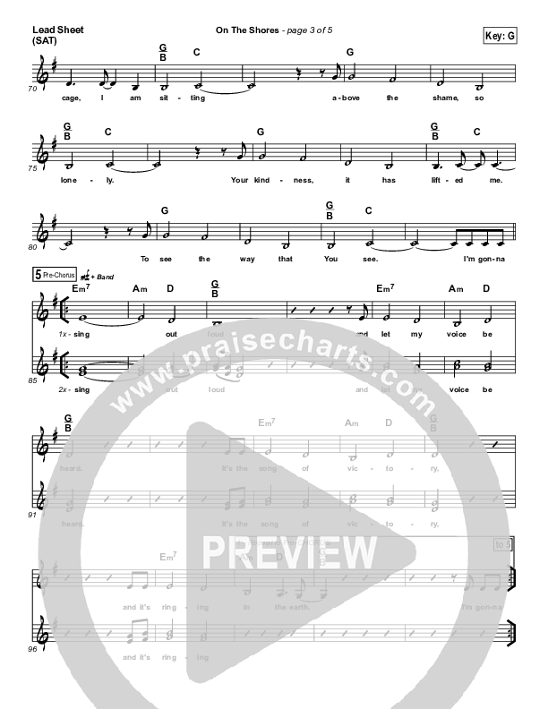 On The Shores Lead Sheet (SAT) (Jonathan David Helser / Melissa Helser)