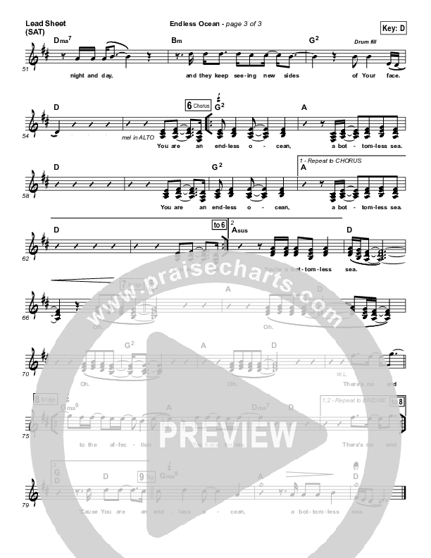 Endless Ocean Lead Sheet (Jonathan David Helser / Melissa Helser)