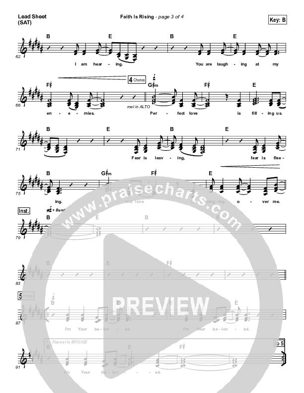 Faith Is Rising Lead Sheet (SAT) (Jonathan David Helser / Melissa Helser)