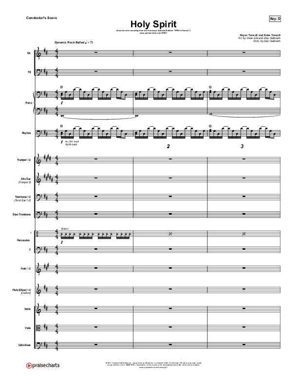 Holy Spirit  Conductor's Score (Francesca Battistelli)