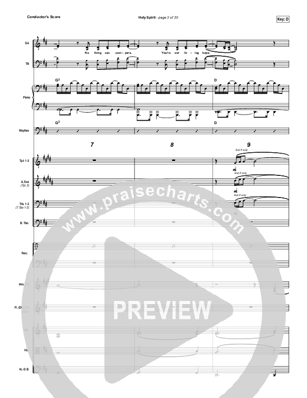 Holy Spirit  Conductor's Score (Francesca Battistelli)