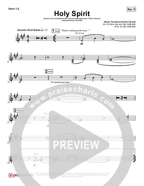 Holy Spirit French Horn 1/2 (Francesca Battistelli)