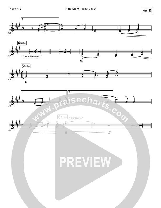 Holy Spirit French Horn 1/2 (Francesca Battistelli)