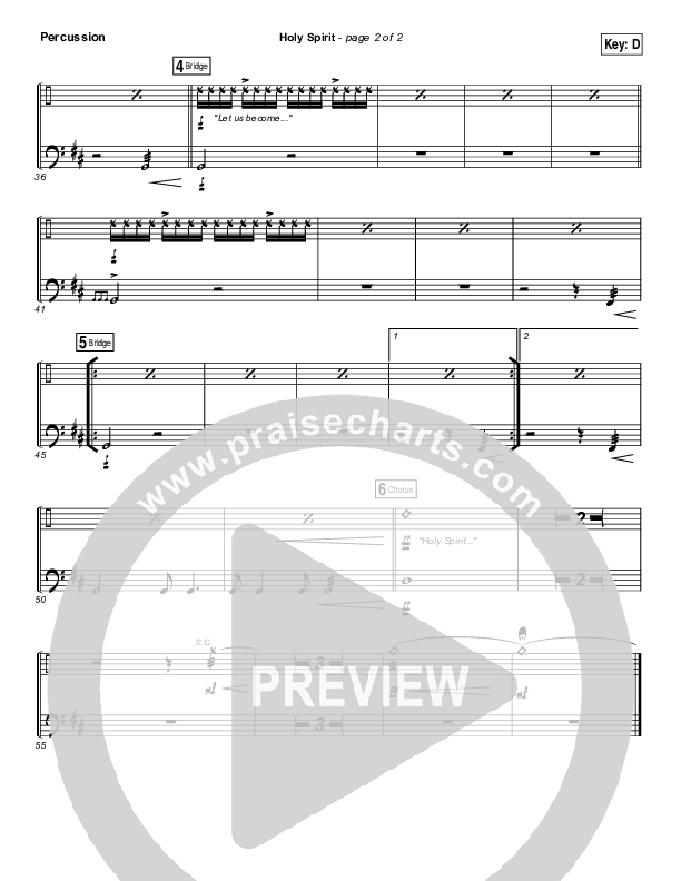 Holy Spirit Percussion (Francesca Battistelli)