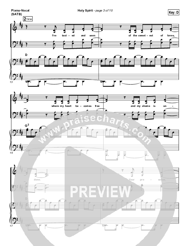 Holy Spirit  Piano/Vocal & Lead (Francesca Battistelli)