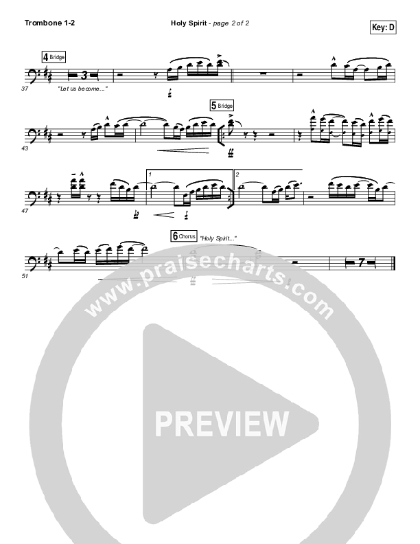 Holy Spirit  Trombone 1/2 (Francesca Battistelli)