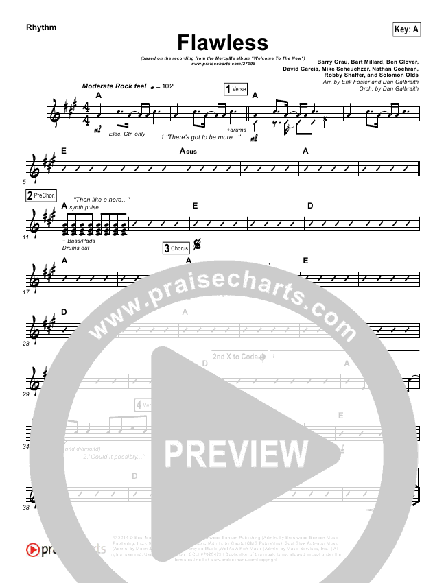 Flawless Sheet Music (MercyMe) PraiseCharts