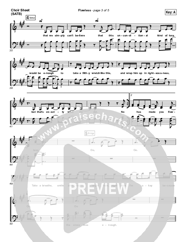 Flawless Choir Sheet (SATB) (MercyMe)