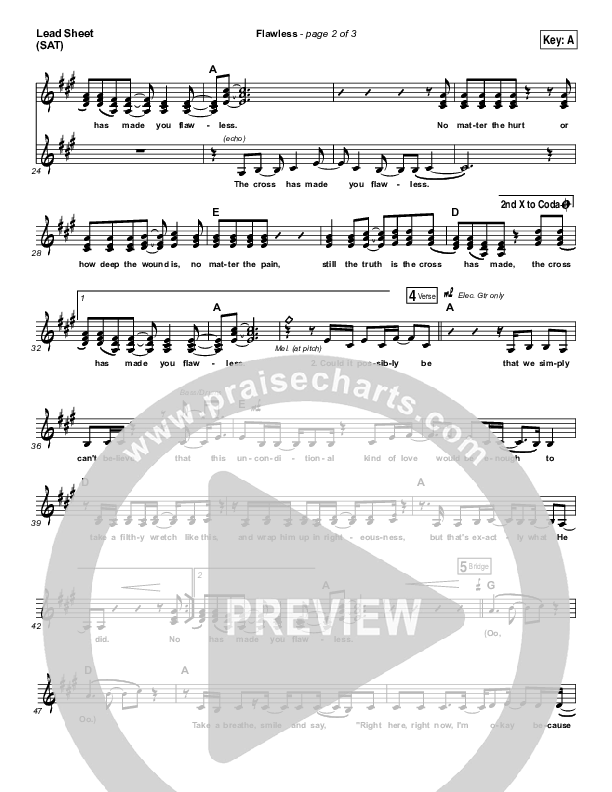 Flawless Lead Sheet (SAT) (MercyMe)