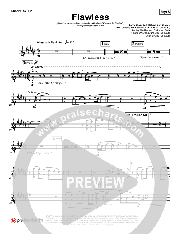 Flawless Tenor Sax 1/2 (MercyMe)