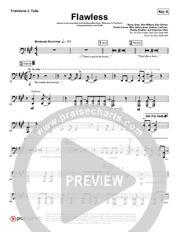 Flawless Trombone 3/Tuba (MercyMe)