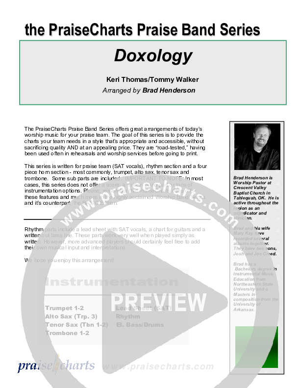 Doxology Cover Sheet (Tommy Walker)