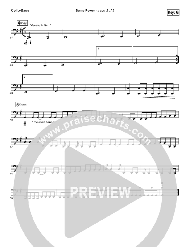 Same Power Cello/Bass (Jeremy Camp)