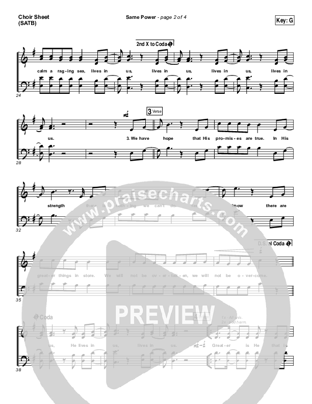 Same Power Choir Sheet (SATB) (Jeremy Camp)