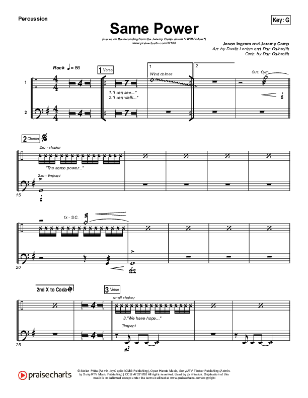 Same Power Percussion (Jeremy Camp)