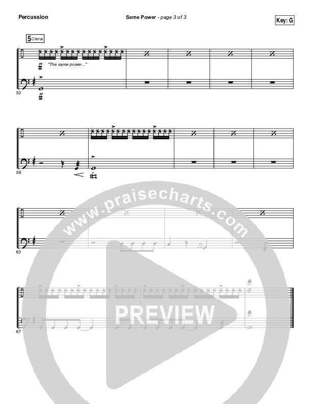 Same Power Percussion (Jeremy Camp)