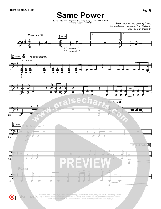 Same Power Trombone 3/Tuba (Jeremy Camp)