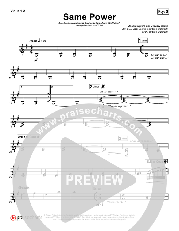 Same Power Violin 1/2 (Jeremy Camp)