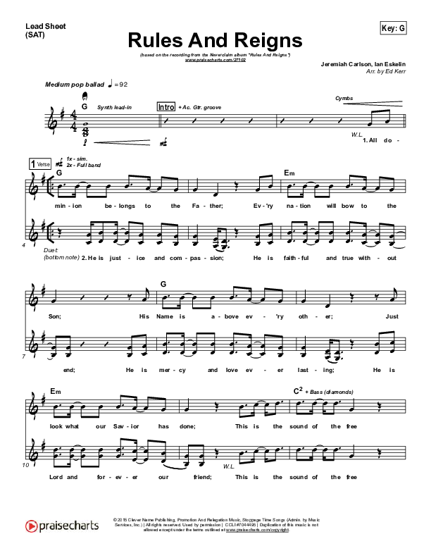 Rules And Reigns Lead (SAT) (The Neverclaim)