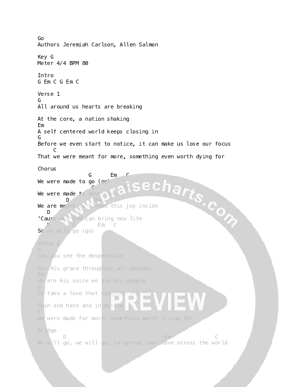 Go Chords & Lyrics (The Neverclaim)