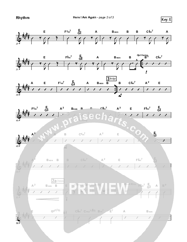 Here I Am Again Rhythm Chart (Tommy Walker)